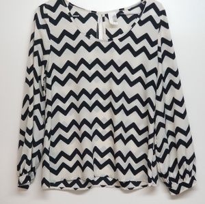 Anthropologie Birdcage Chevron Blouse S